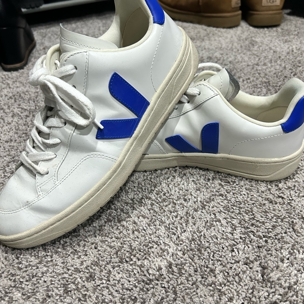 Veja White and Blue Sneakers Classic Design